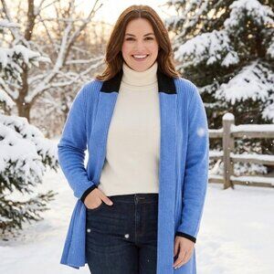 NWT  Nic+Zoe Cardigan Sweater Women’s XXL Blue Open Front Long Ribbed